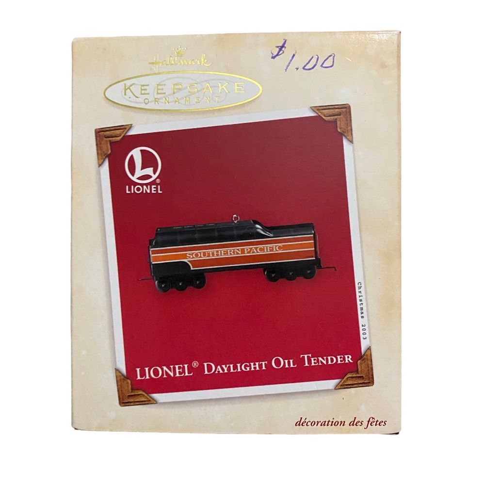 2003 Hallmark Keepsake Ornament Lionel Daylight Southern Pacific Oil Tender NEW
